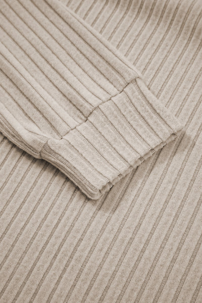 Ribbed Long Sleeve Rounded Hem