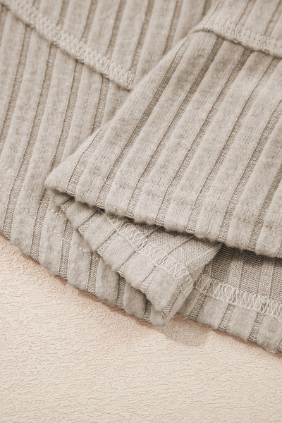 Ribbed Long Sleeve Rounded Hem