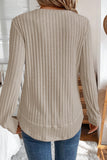 Ribbed Long Sleeve Rounded Hem