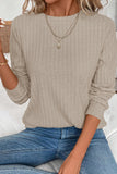 Ribbed Long Sleeve Rounded Hem