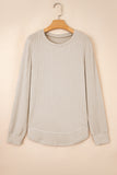 Ribbed Long Sleeve Rounded Hem