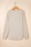 Ribbed Long Sleeve Rounded Hem