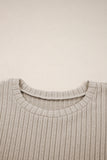 Ribbed Long Sleeve Rounded Hem