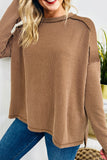 Ribbed Long Sleeve Loose Top