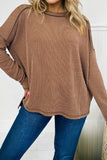 Ribbed Long Sleeve Loose Top