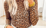 Leopard Long Sleeve Mesh Top