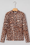 Leopard Long Sleeve Mesh Top