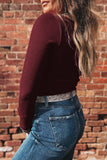 Ribbed Cropped Long Sleeve Top