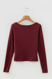 Ribbed Cropped Long Sleeve Top