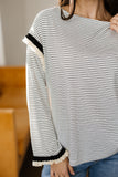 Ruffle Trim Long Sleeve Top