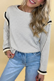 Ruffle Trim Long Sleeve Top