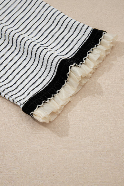 Ruffle Trim Long Sleeve Top