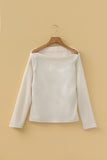 Waffle Asymmetric Long Sleeve Top