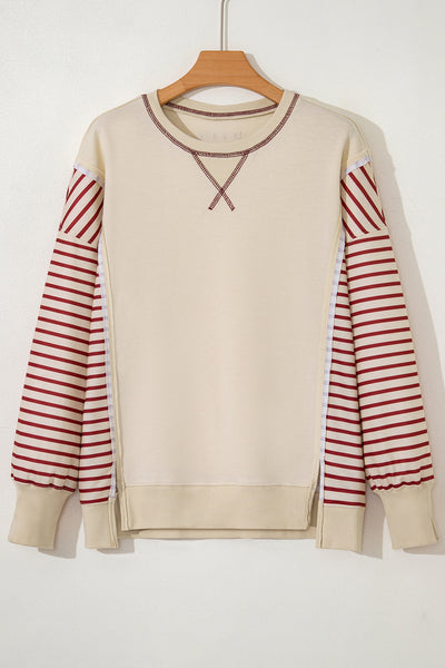 Red Stripe Patchwork Top