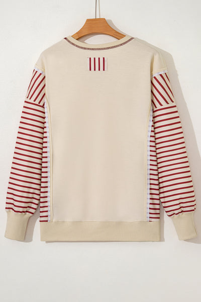 Red Stripe Patchwork Top