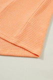 Waffle V Neck Top