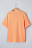 Waffle V Neck Top