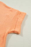 Waffle V Neck Top