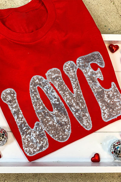 Sequined LOVE T-shirt