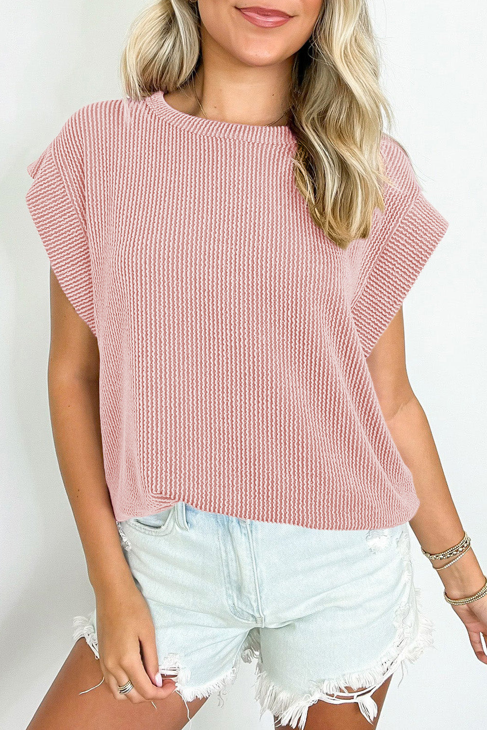 Rose Twisted Rib T Shirt
