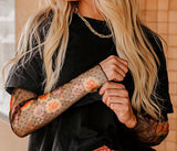 Black Faux Two Piece Floral Patchwork Tee