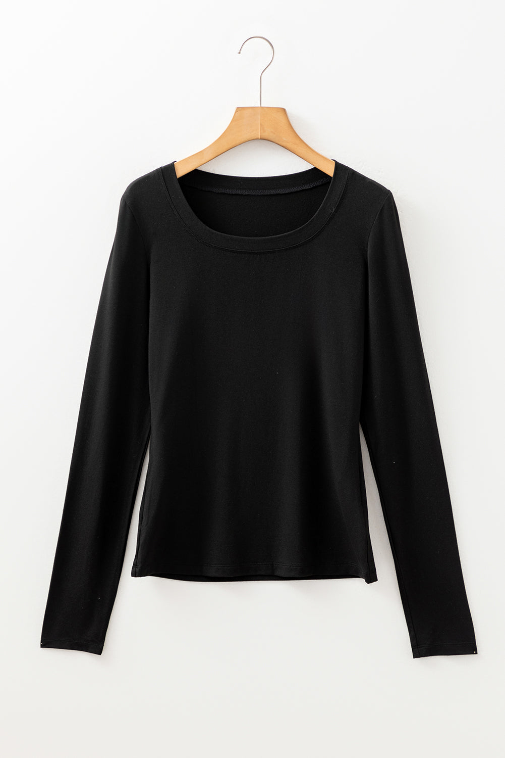 Black  Long Sleeve Fitted Top