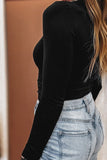 Black  Long Sleeve Fitted Top