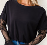 Bow Textured Patchwork Tee