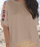 Granny Square Crochet Detail T Shirt