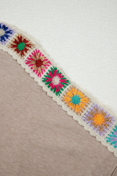 Granny Square Crochet Detail T Shirt