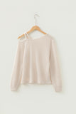 Textured Asymmetric Shoulder Top