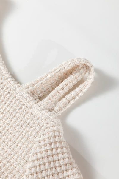 Textured Asymmetric Shoulder Top