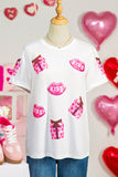 Valentines Gift Kiss Lip Sequin T Shirt