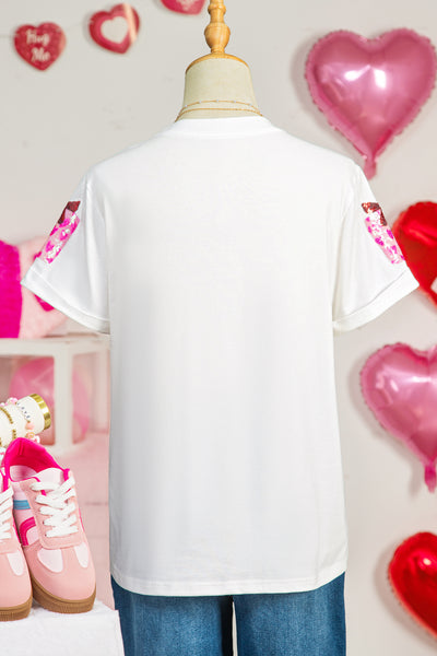 Valentines Gift Kiss Lip Sequin T Shirt