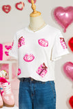 Valentines Gift Kiss Lip Sequin T Shirt