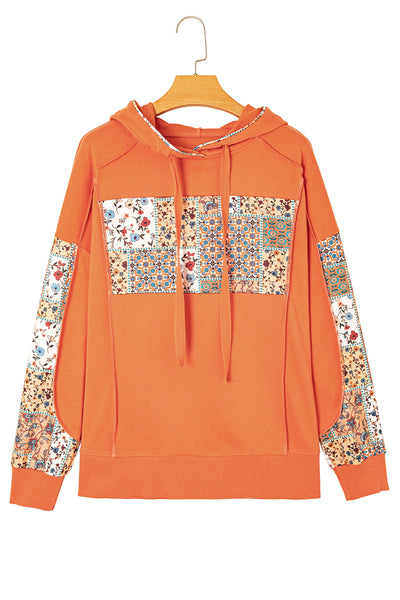 Flamingo Floral Patchwork Hoodie