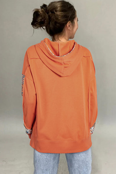 Flamingo Floral Patchwork Hoodie