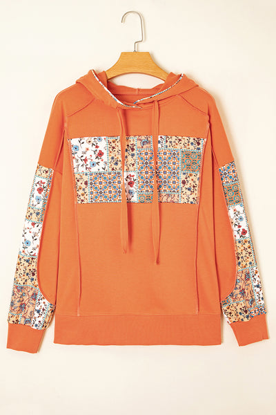 Flamingo Floral Patchwork Hoodie