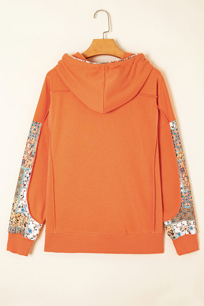 Flamingo Floral Patchwork Hoodie