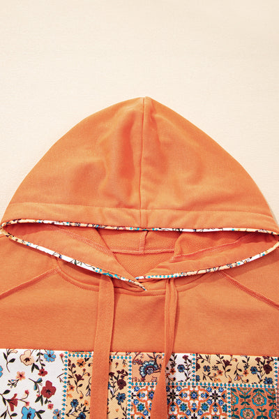 Flamingo Floral Patchwork Hoodie