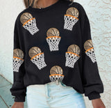 Basketball Patched Graphic Sweatshirt