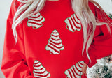 Christmas Tree Patched Sweatshirt