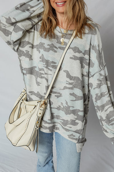 Retro Camo Patchwork Sweatshirt