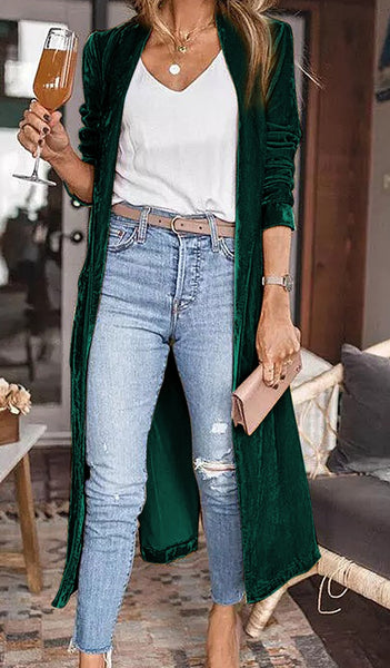 "The Duster" Velvet Cardigan