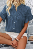 Ruffle Ruched Buttoned Shirt