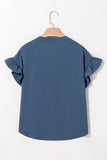 Ruffle Ruched Buttoned Shirt
