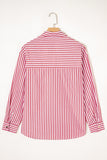 Stripe Patched Pocket Loose Shirt
