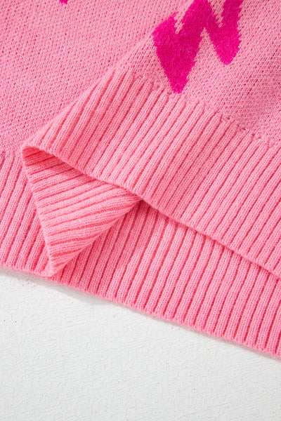 Pink Bow Loose Sweater