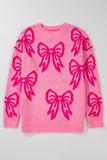 Pink Bow Loose Sweater