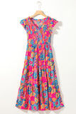 Boho Floral Tiered Long Dress